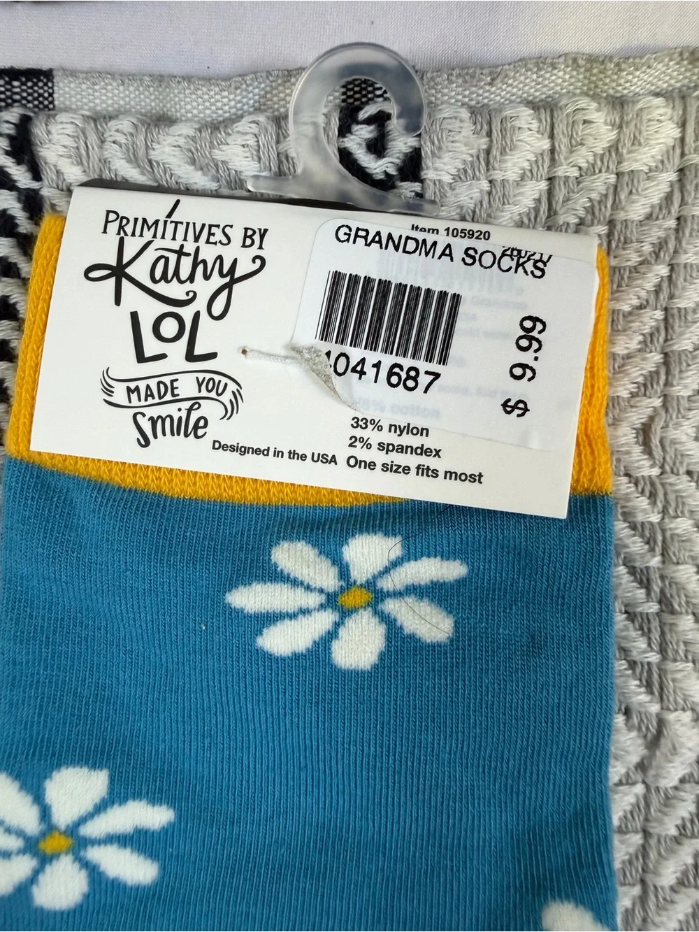 Awesome Grandma Blue & Yellow Novelty Socks